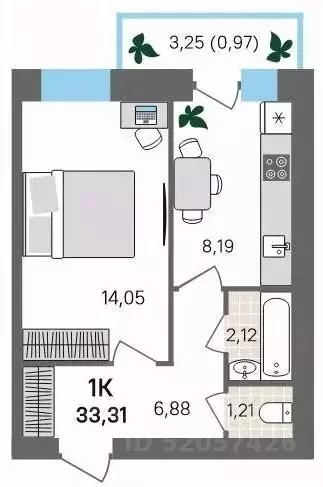 1-к кв. Пермский край, Пермский муниципальный округ, с. Култаево ул. ... - Фото 1