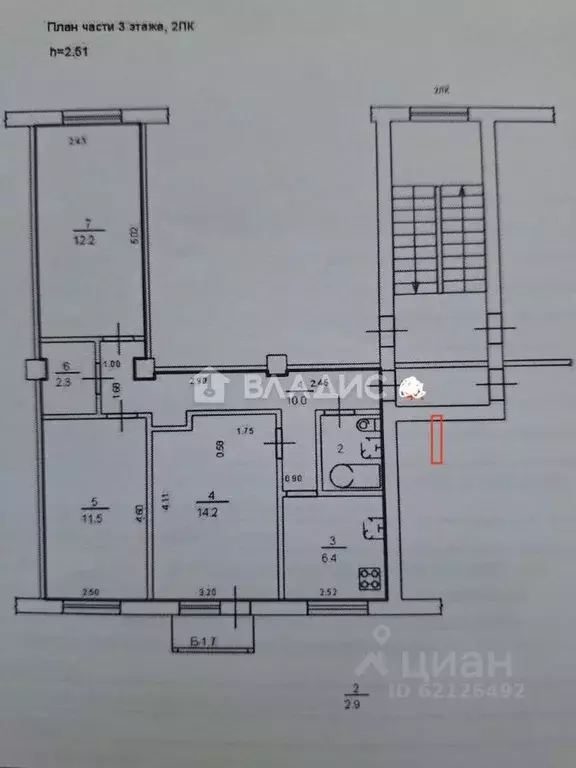 3-к кв. Санкт-Петербург Таллинская ул., 15 (59.5 м) - Фото 2