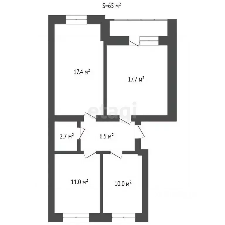 3-к кв. Тюменская область, Ялуторовск ул. Свободы, 18 (65.0 м) - Фото 1