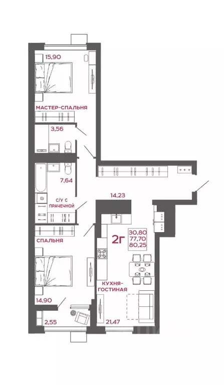 2-к кв. Пензенская область, Пенза Микрорайон Новобережье жилой ... - Фото 1