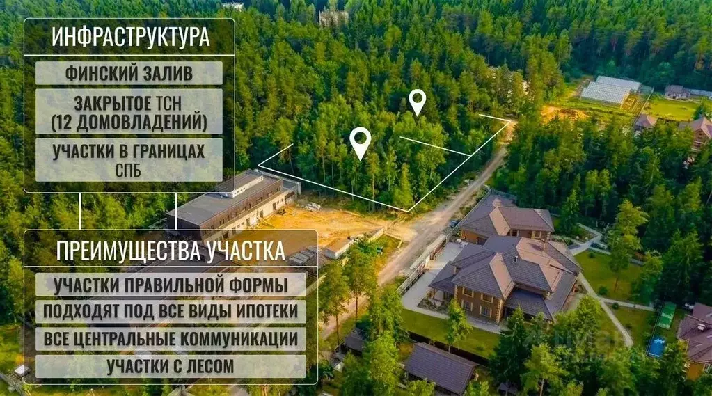Участок в Санкт-Петербург пос. Молодежное, ул. Почтовая, 10 (50.0 ... - Фото 2