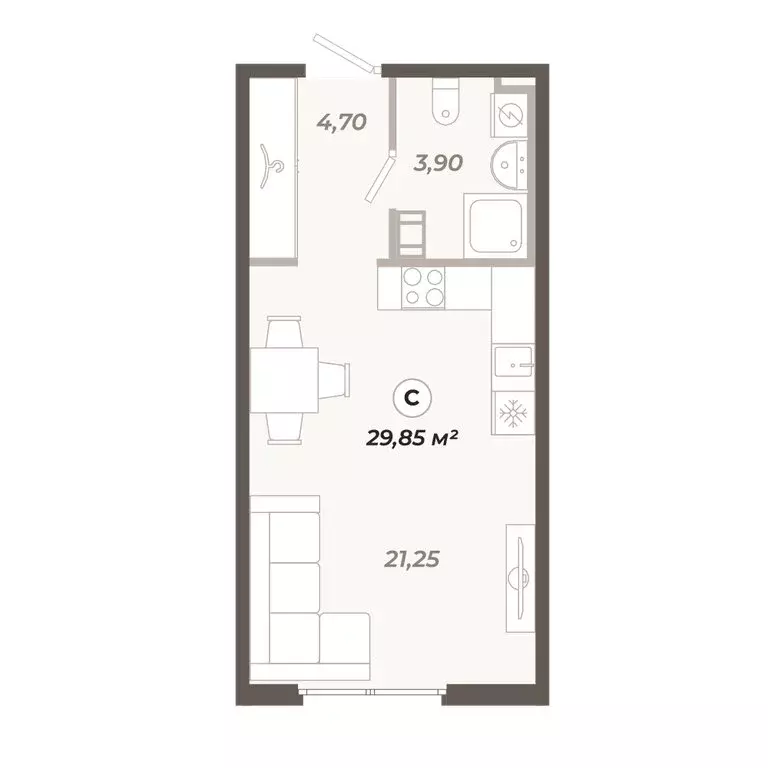 Квартира-студия: Санкт-Петербург, Ближняя Рогатка (29.85 м) - Фото 0