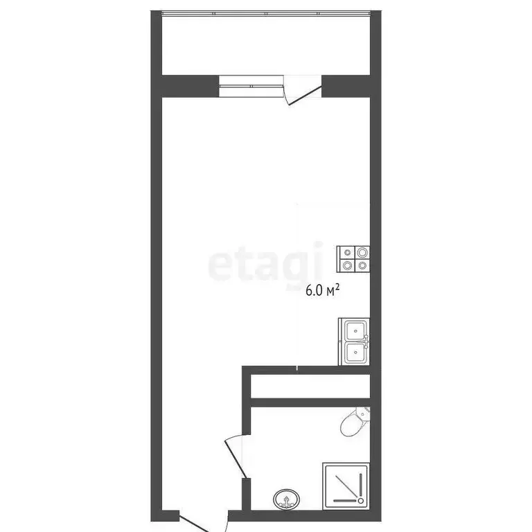 Квартира-студия: Тюмень, улица Тимофея Чаркова, 28 (20.9 м) - Фото 1
