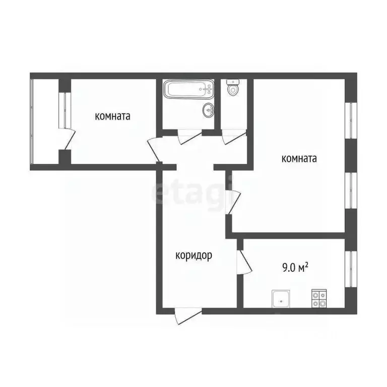 3-к кв. Коми, Усинск ул. Строителей, 14/1 (66.8 м) - Фото 0