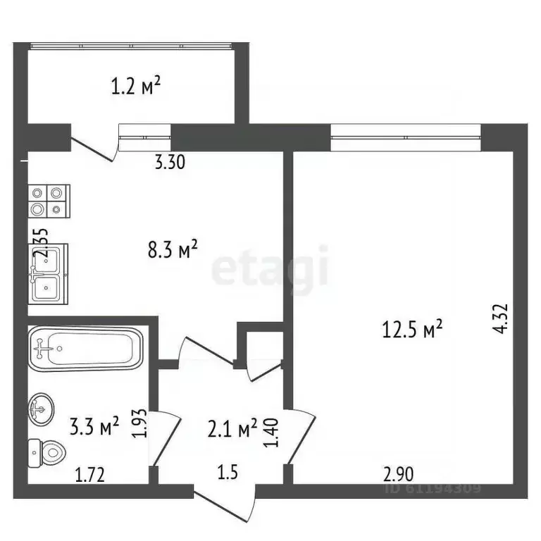 1-к кв. Мордовия, Саранск ул. Тани Бибиной, 1к2 (26.5 м) - Фото 2