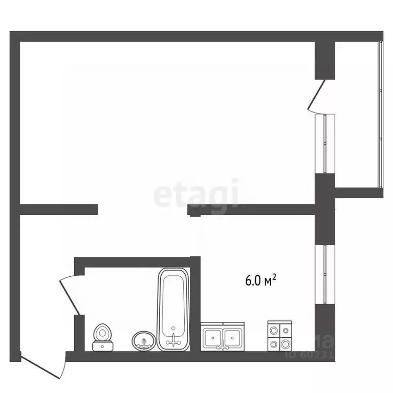 1-к кв. Пермский край, Пермь ул. Одоевского, 23 (30.0 м) - Фото 2