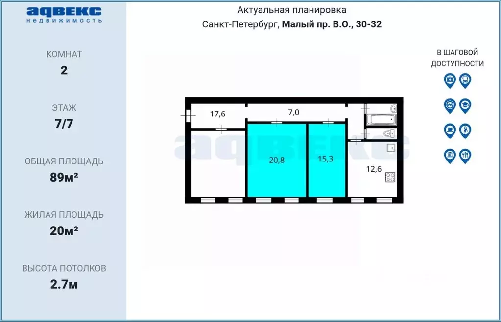 Комната Санкт-Петербург просп. Малый Васильевского острова, 30-32 ... - Фото 2