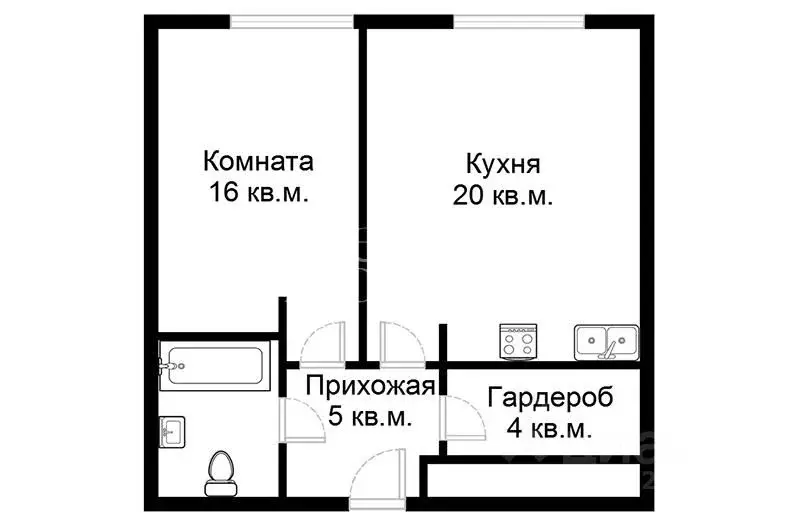 1-к кв. Москва Нежинская ул., 5к2 (50.0 м) - Фото 1