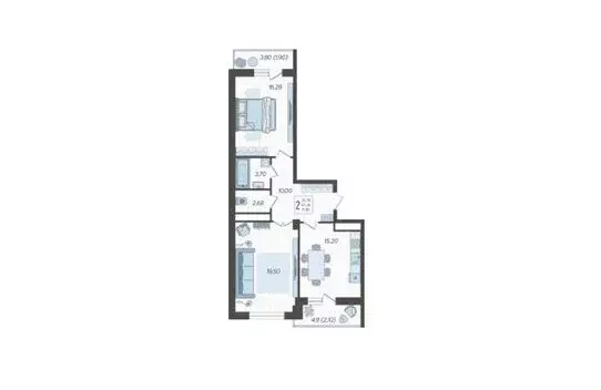 2-комнатная квартира: Краснодар, улица имени Дзержинского, 95 (71.36 ... - Фото 0