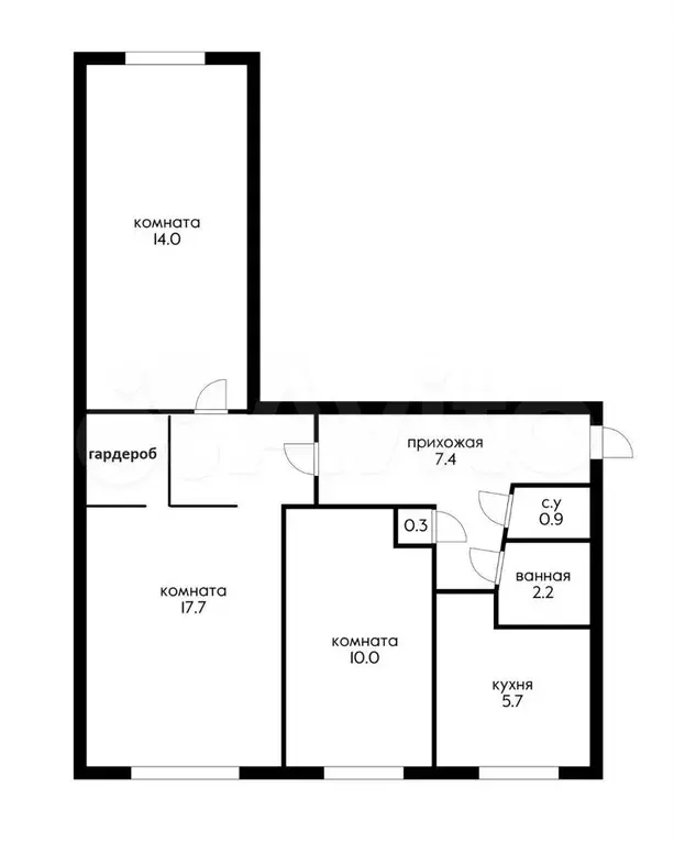 3-к. квартира, 58 м, 1/5 эт. - Фото 0