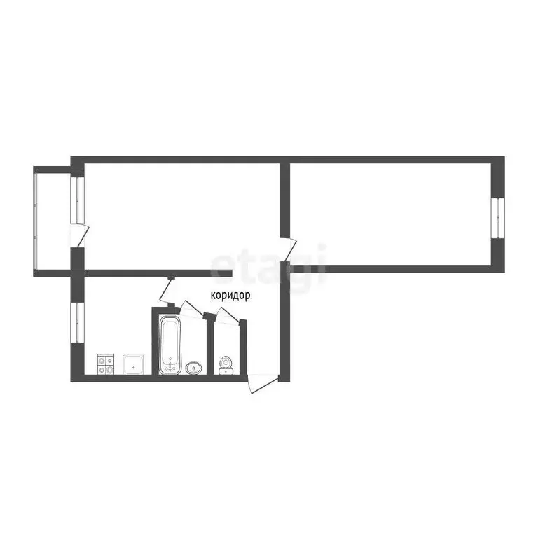 2-комнатная квартира: Тюмень, проезд Геологоразведчиков, 38 (44.3 м) - Фото 1