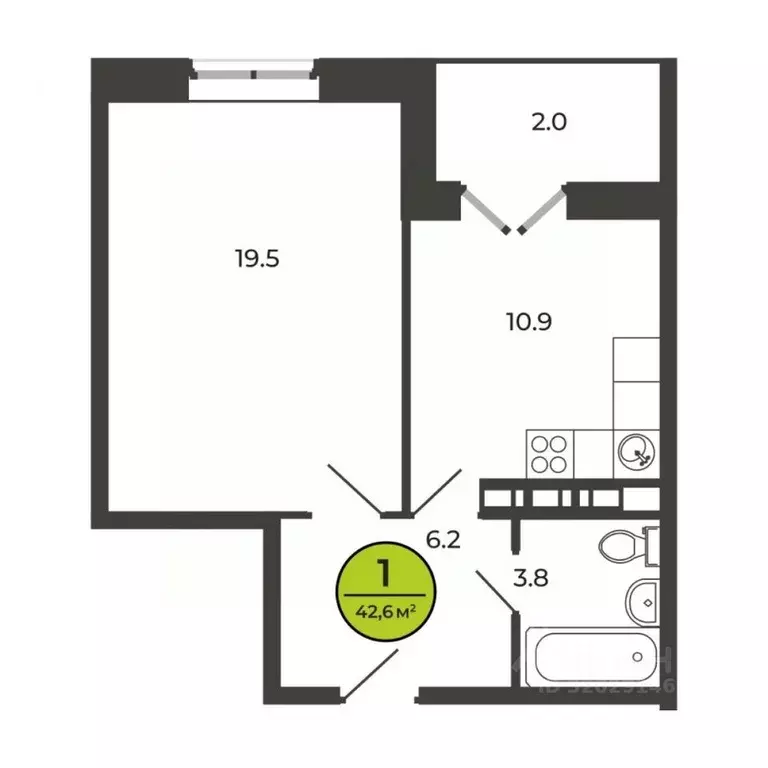 1-к кв. Брянская область, Брянский район, Свенское с/пос, пос. Свень ... - Фото 2