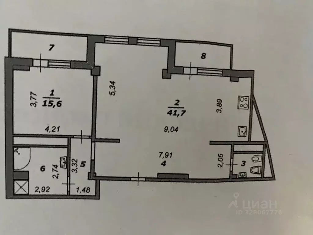 2-к кв. Белгородская область, Белгород Академическая ул., 23а (89.2 м) - Фото 2