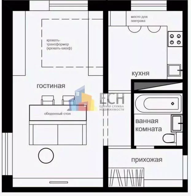 1-к кв. Тульская область, Тула ул. Максима Горького, 2 (31.2 м) - Фото 2