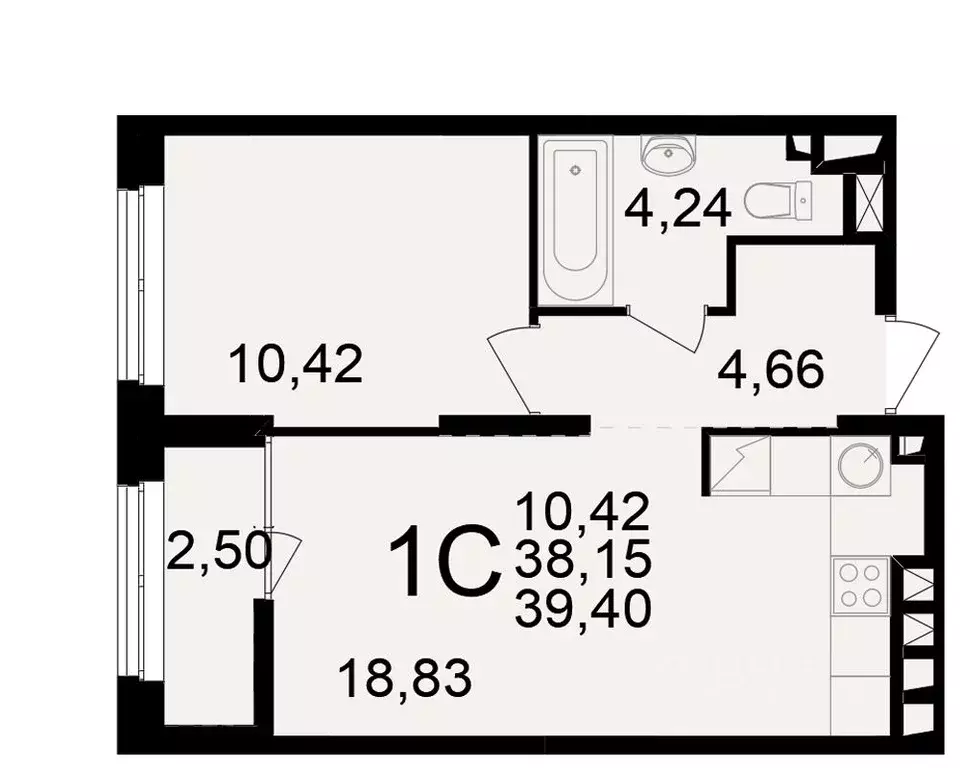 1-к кв. Рязанская область, Рязань ул. Чкалова (38.15 м) - Фото 1