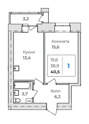 1-к кв. Амурская область, Благовещенск  (40.5 м) - Фото 0