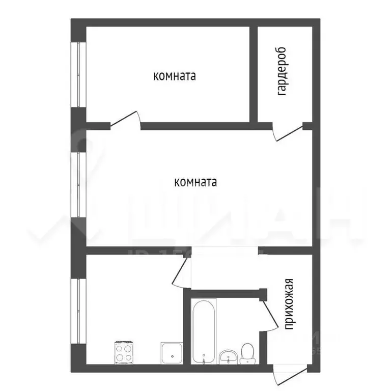 2-к кв. Татарстан, Казань ул. Чернышевского, 16 (46.1 м) - Фото 1