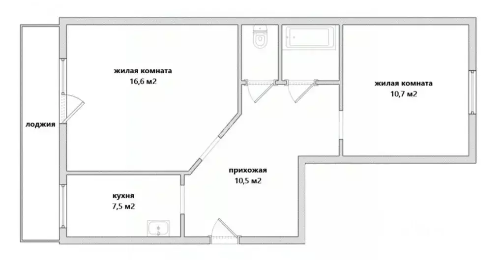 2-к кв. Амурская область, Белогорский муниципальный округ, с. ... - Фото 1