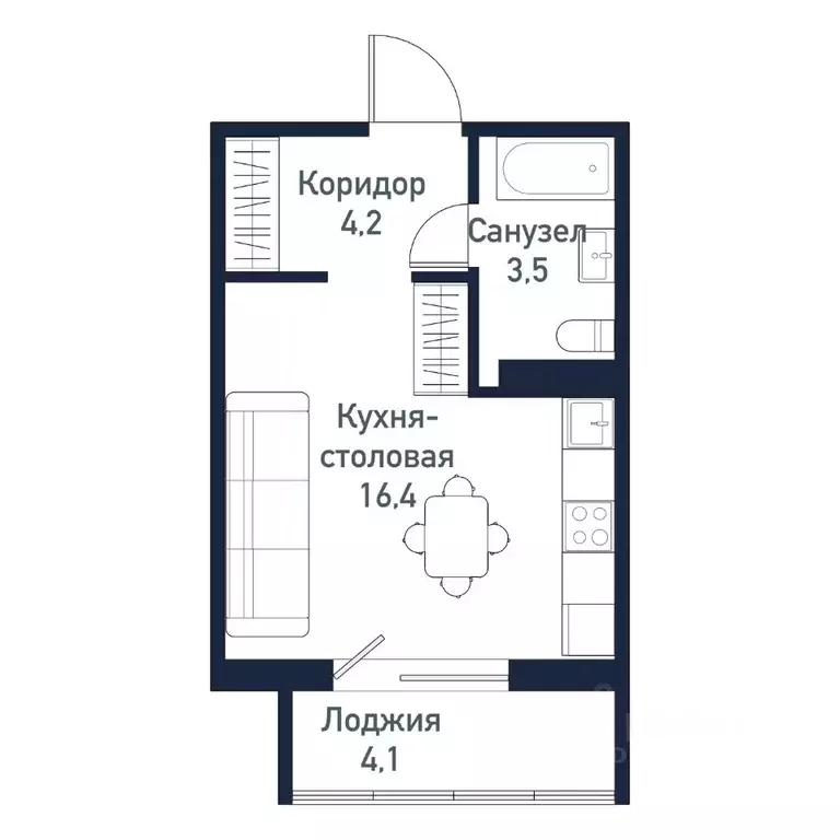 Студия Челябинская область, Челябинский городской округ, пос. ... - Фото 1