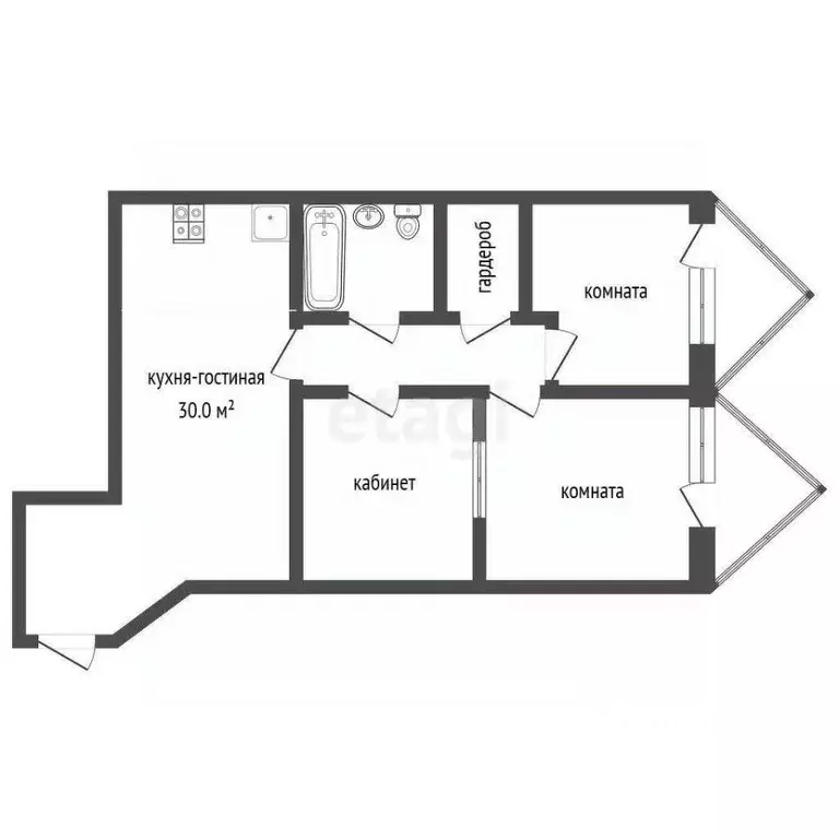 2-к кв. Московская область, Солнечногорск городской округ, Голубое пгт ... - Фото 2