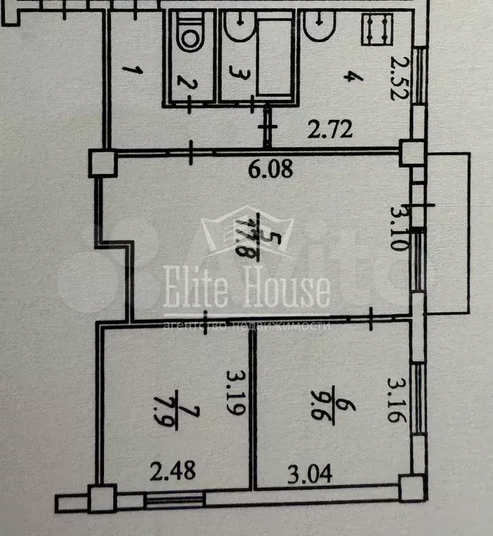 3-к. квартира, 48,6 м, 3/5 эт. - Фото 0