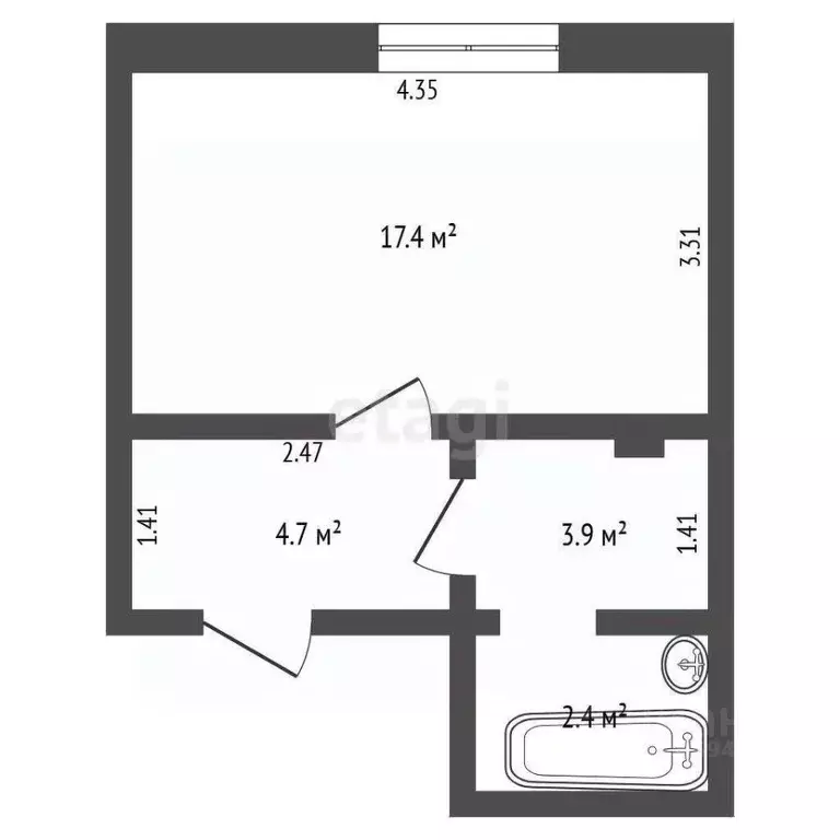 1-к кв. Архангельская область, Котлас ул. Вавилова, 8 (28.9 м) - Фото 2