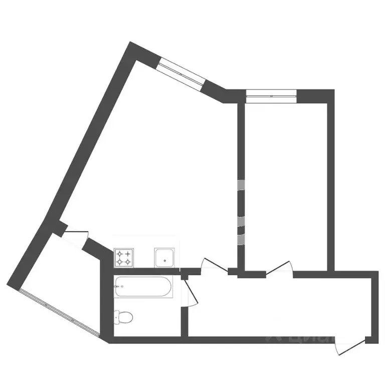 1-к кв. Тюменская область, Тюмень ул. Клары Цеткин, 61к4 (51.9 м) - Фото 1