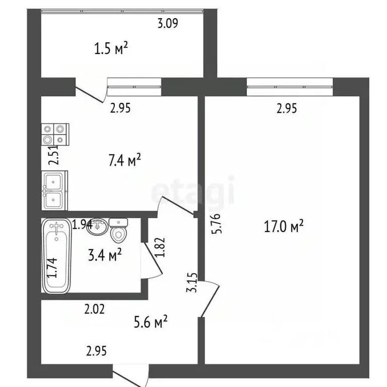 1-к кв. Марий Эл, Медведево городское поселение, Медведево пгт ул. ... - Фото 1