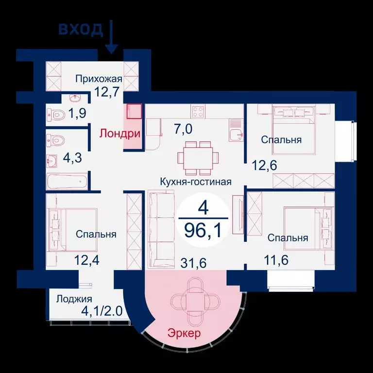 Продаётся 4-к квартира, 94.7 м - Фото 0