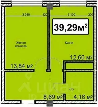 1-к кв. Ставропольский край, Ессентуки ул. Благодатная, 28 (39.29 м) - Фото 0