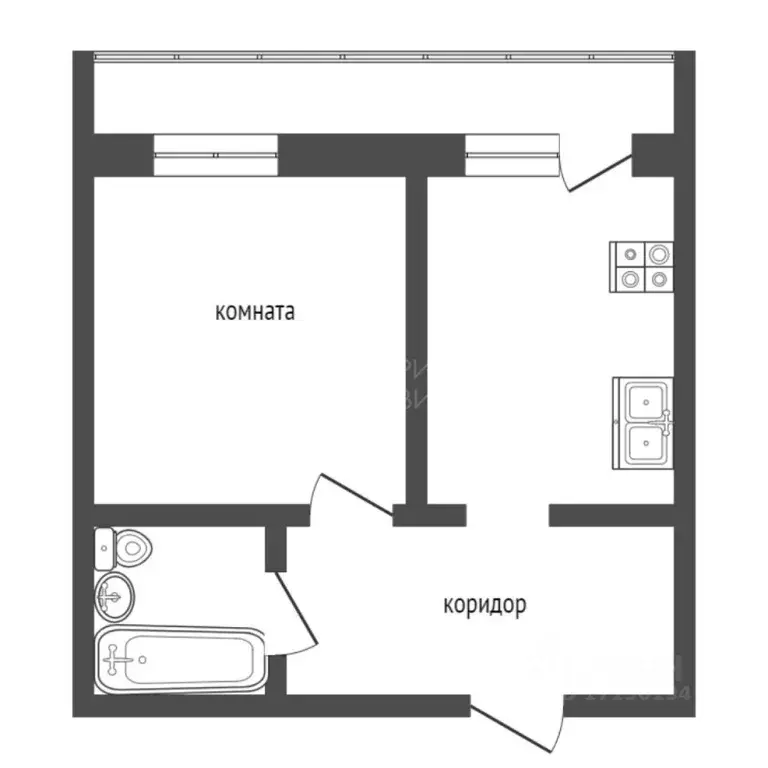 Студия Тюменская область, Тюмень бул. Бориса Щербины, 16 (27.3 м) - Фото 1