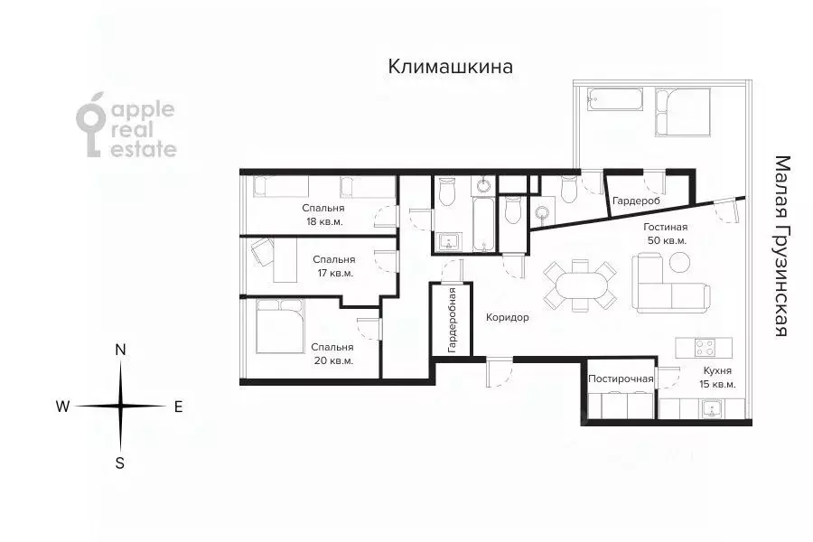 5-к кв. Москва ул. Климашкина, 17С2 (247.0 м) - Фото 1