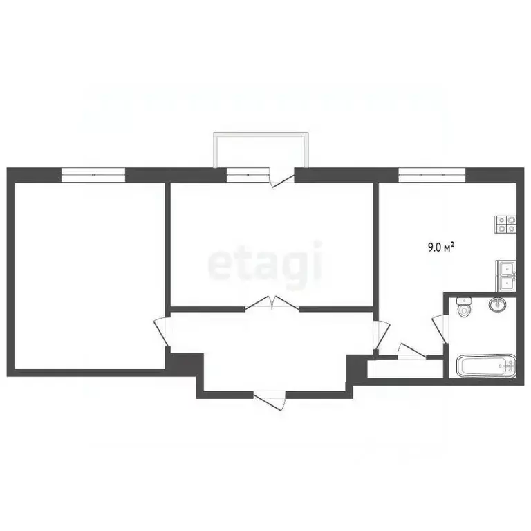 2-к кв. Забайкальский край, Чита ул. Лермонтова, 9 (55.5 м) - Фото 1