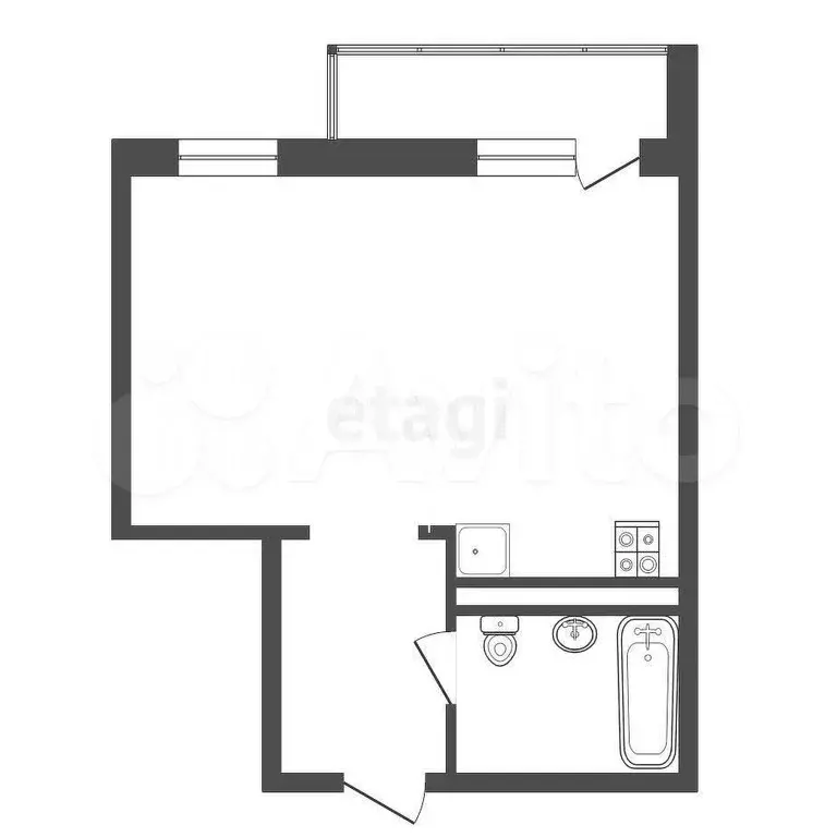 Квартира-студия, 30,1 м, 4/10 эт. - Фото 0