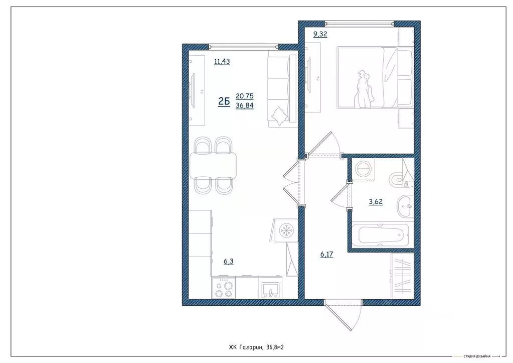 2-к кв. Ярославская область, Ярославль ул. Дядьковская, 16А (36.8 м) - Фото 1