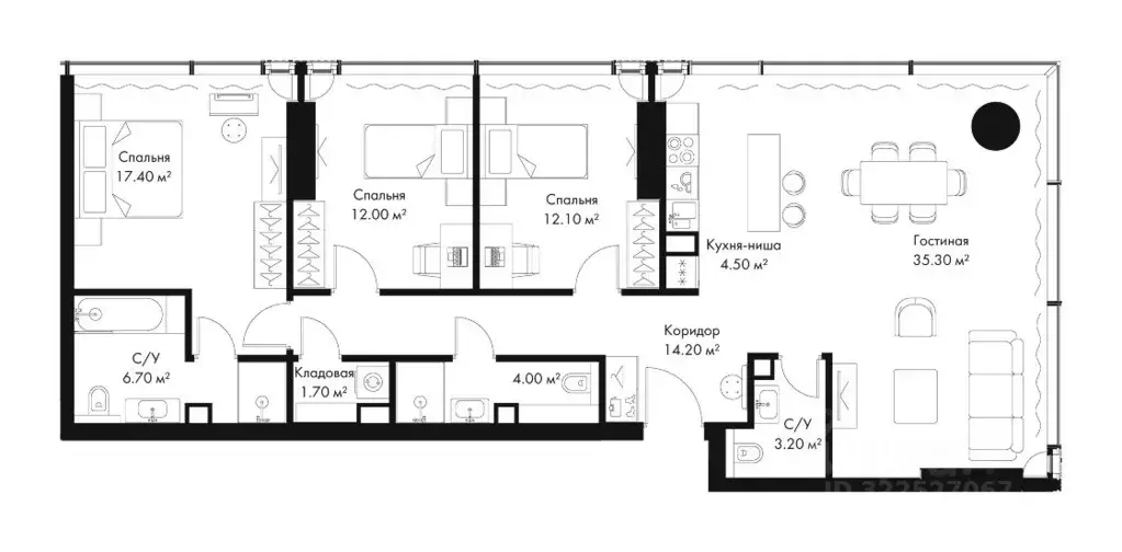 3-к кв. Москва ул. 3-я Ямского Поля, 9к6 (111.1 м) - Фото 1