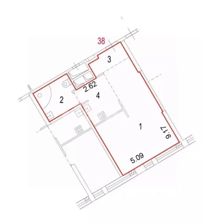 1-к кв. Москва наб. Пресненская, 10с2 (50.5 м) - Фото 2