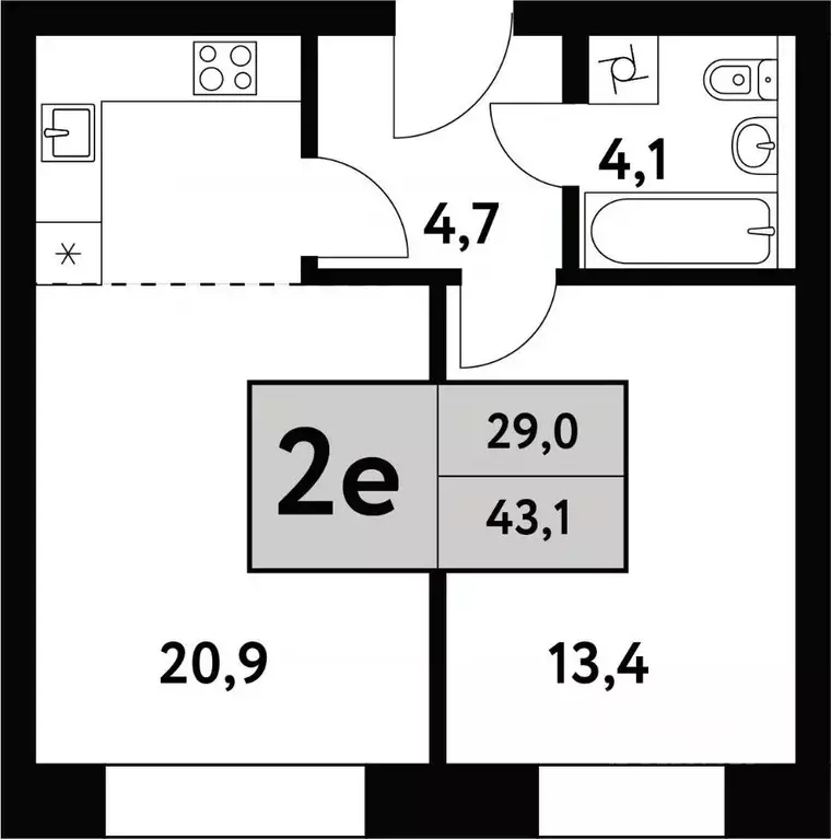 2-к кв. москва фестивальная ул, 15к24/1 (43.1 м) - Фото 0