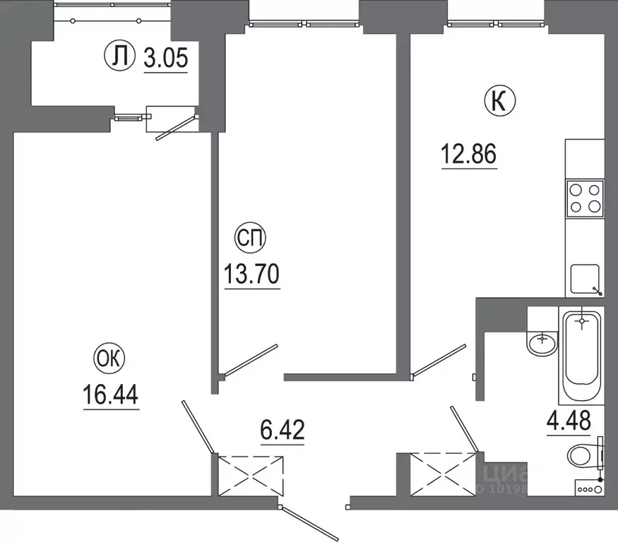 2-к кв. Иркутская область, Иркутск ИВАТУ городок, Авиатор жилой ... - Фото 1