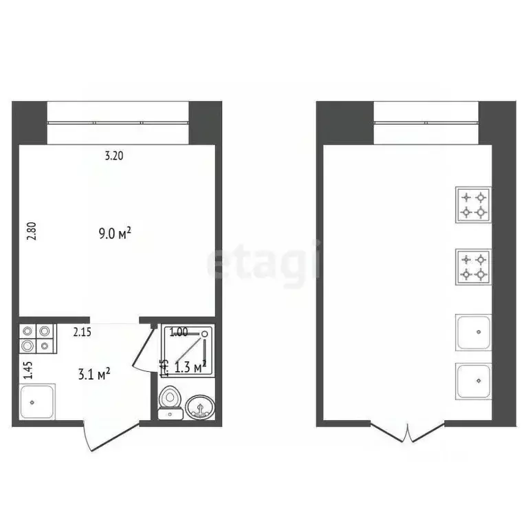 Студия Самарская область, Самара ул. Свободы, 12 (13.6 м) - Фото 1