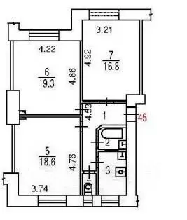 3-комнатная квартира: Москва, Спартаковская улица, 19с2 (72 м) - Фото 2