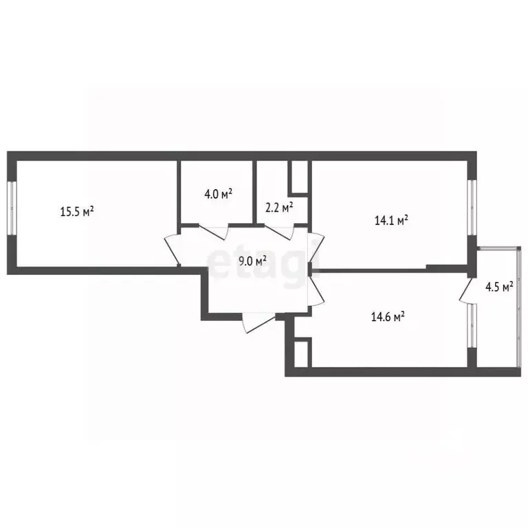 2-к кв. Санкт-Петербург Бокситогорская ул., 33 (59.2 м) - Фото 2