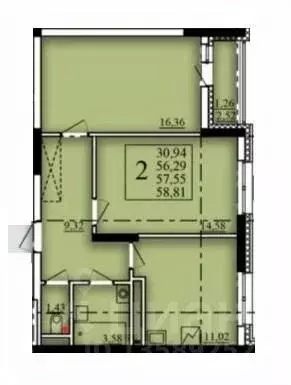 2-к кв. Башкортостан, Уфа Затон-Восточный жилрайон, Паруса жилой ... - Фото 1