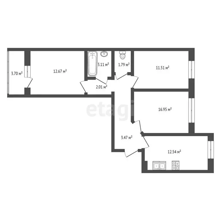 3-комнатная квартира: Пермь, Сокольская улица, 10Б (72.75 м) - Фото 0