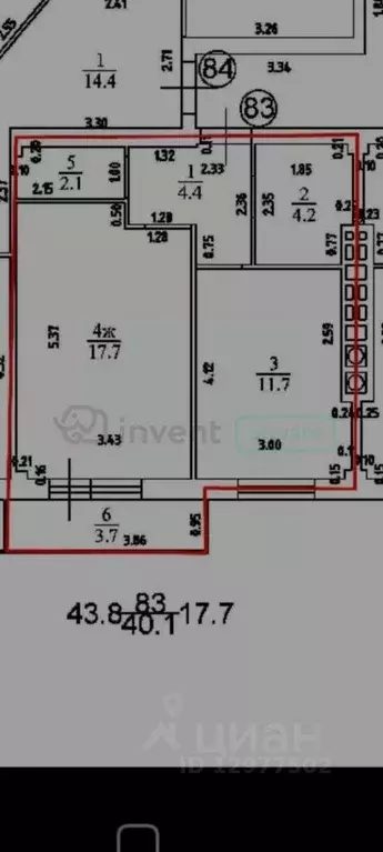 1-к кв. Калининградская область, Калининград просп. Победы, 70Б (40.1 ... - Фото 2