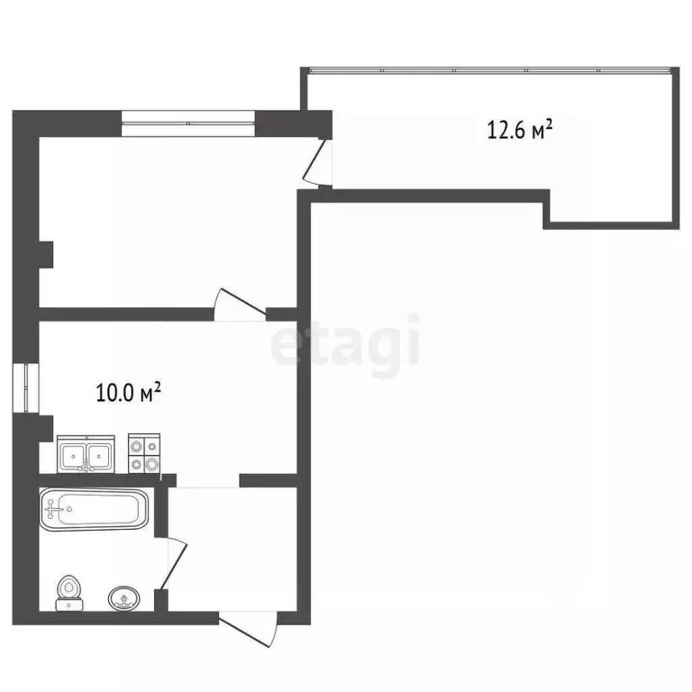 Студия Крым, Судак ул. Ленина, 90А (32.5 м) - Фото 2