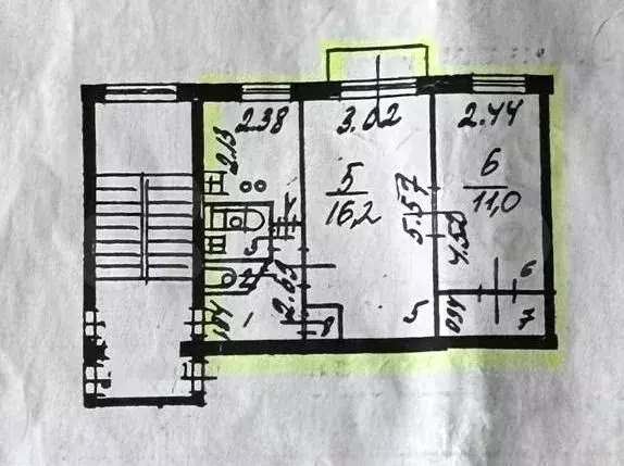 2-к. квартира, 43 м, 5/5 эт. - Фото 0