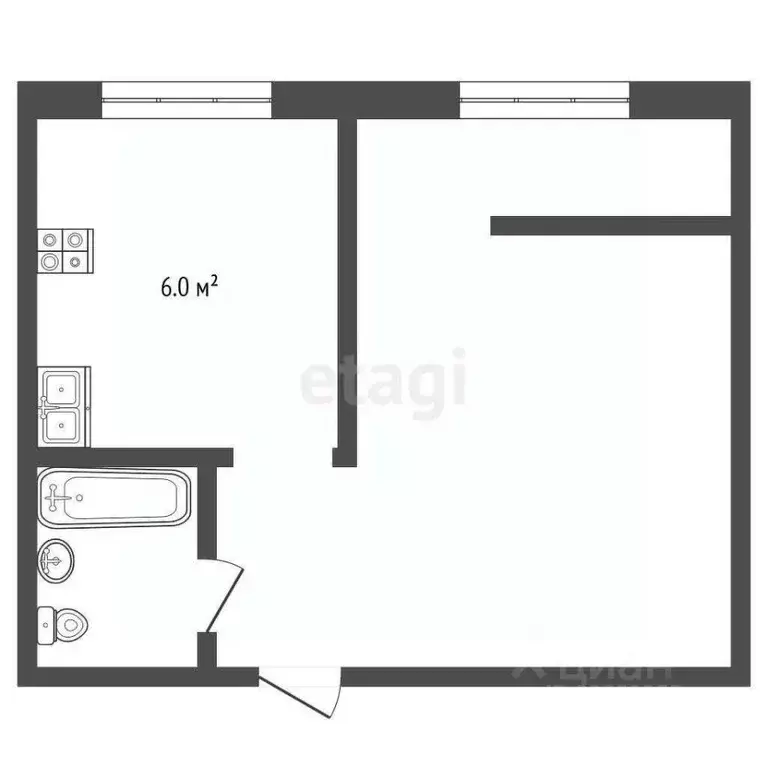 1-к кв. Ставропольский край, Кисловодск ул. 40 лет Октября (33.6 м) - Фото 2