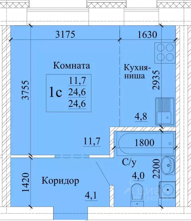 Студия Коми, Сыктывкар Петрозаводская ул., 45 (24.6 м) - Фото 1