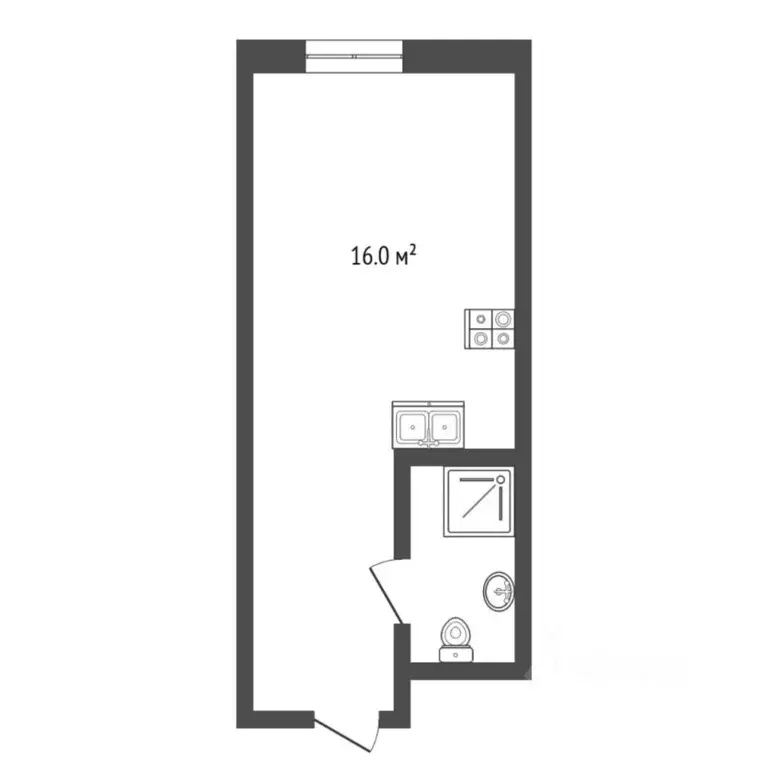 Студия Санкт-Петербург ул. Орджоникидзе, 44а (15.4 м) - Фото 2